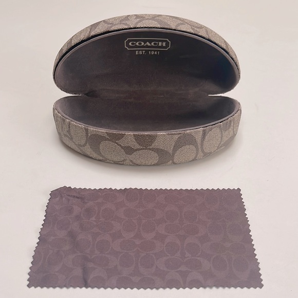COACH Sunglasses Case + Cleaning Cloth in Signature C Print (no sunglasses) EUC - Picture 2 of 7